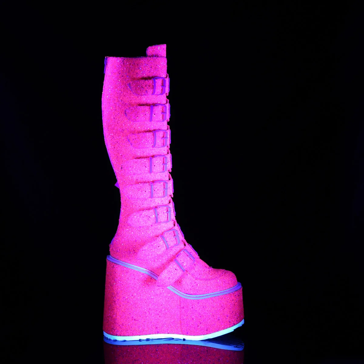 SWING-815UV DemoniaCult Pink Sexy Women's Mid-Calf & Knee High Boots (Alternative Footwear)