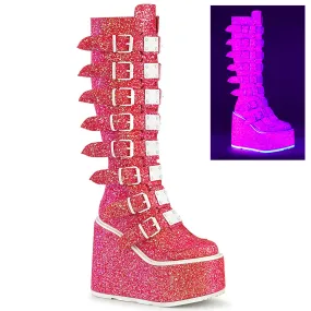 SWING-815UV DemoniaCult Pink Sexy Women's Mid-Calf & Knee High Boots (Alternative Footwear)
