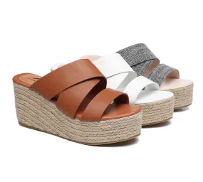 TARRAMARRA® Women's Crossover-Strap Platform Heels Slip-on Sandal Slides Wedges Julie