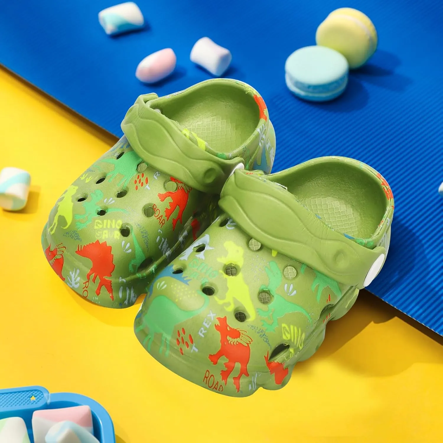 Toddler Clogs Boys Girls Kids Dinosaur Garden Shoes Slip on Sandals Slides Water Summer Shoes for Outdoor Beach Pool