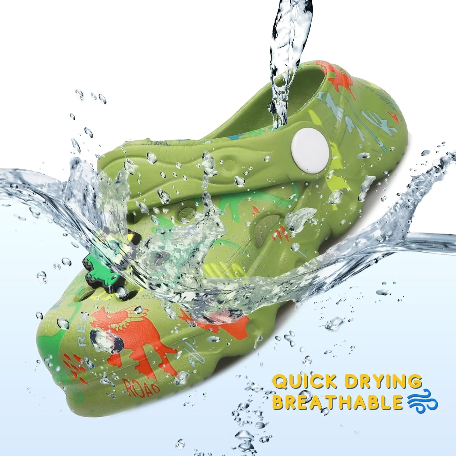 Toddler Clogs Boys Girls Kids Dinosaur Garden Shoes Slip on Sandals Slides Water Summer Shoes for Outdoor Beach Pool
