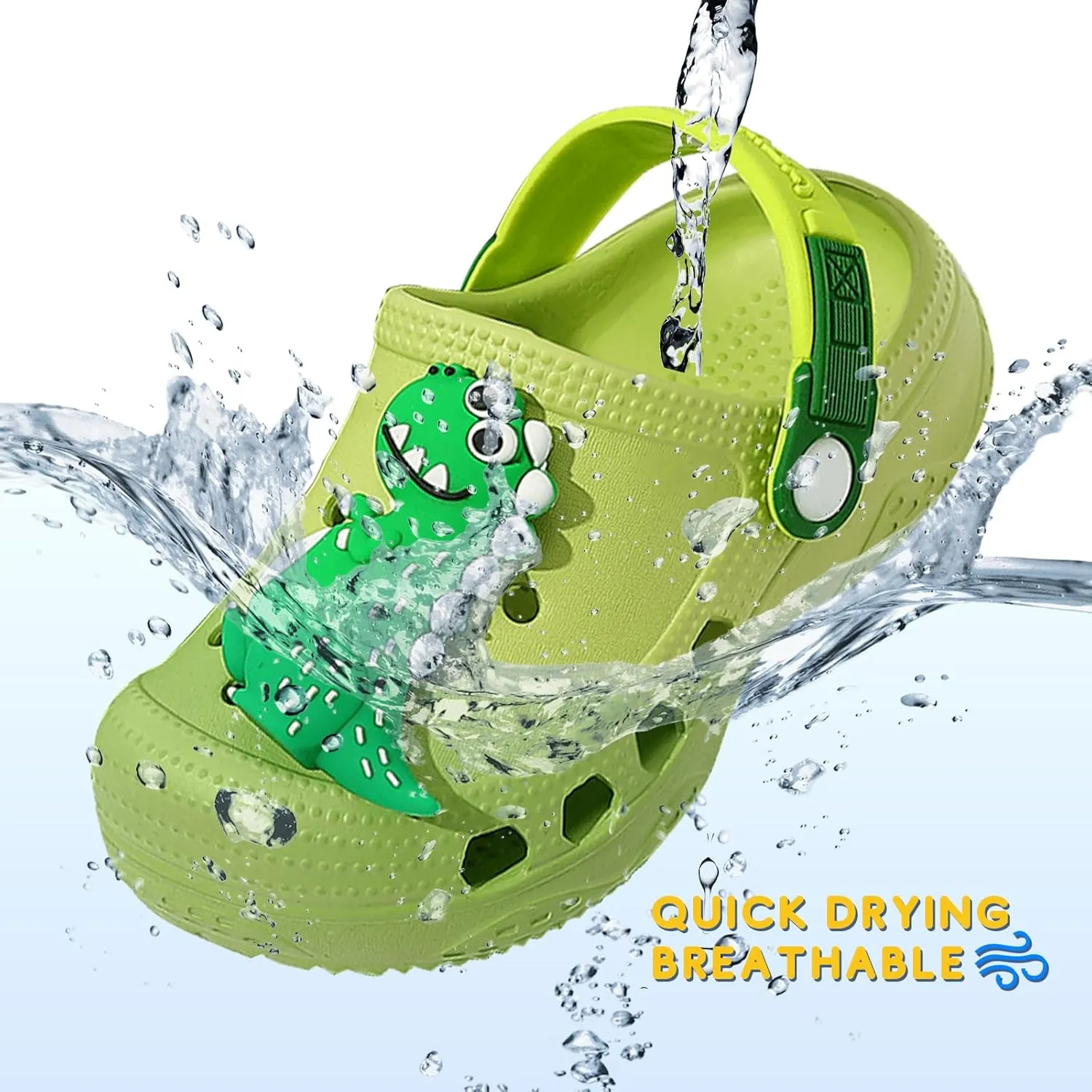 Toddler Clogs Boys Girls Kids Dinosaur Garden Shoes Slip on Sandals Slides Water Summer Shoes for Outdoor Beach Pool