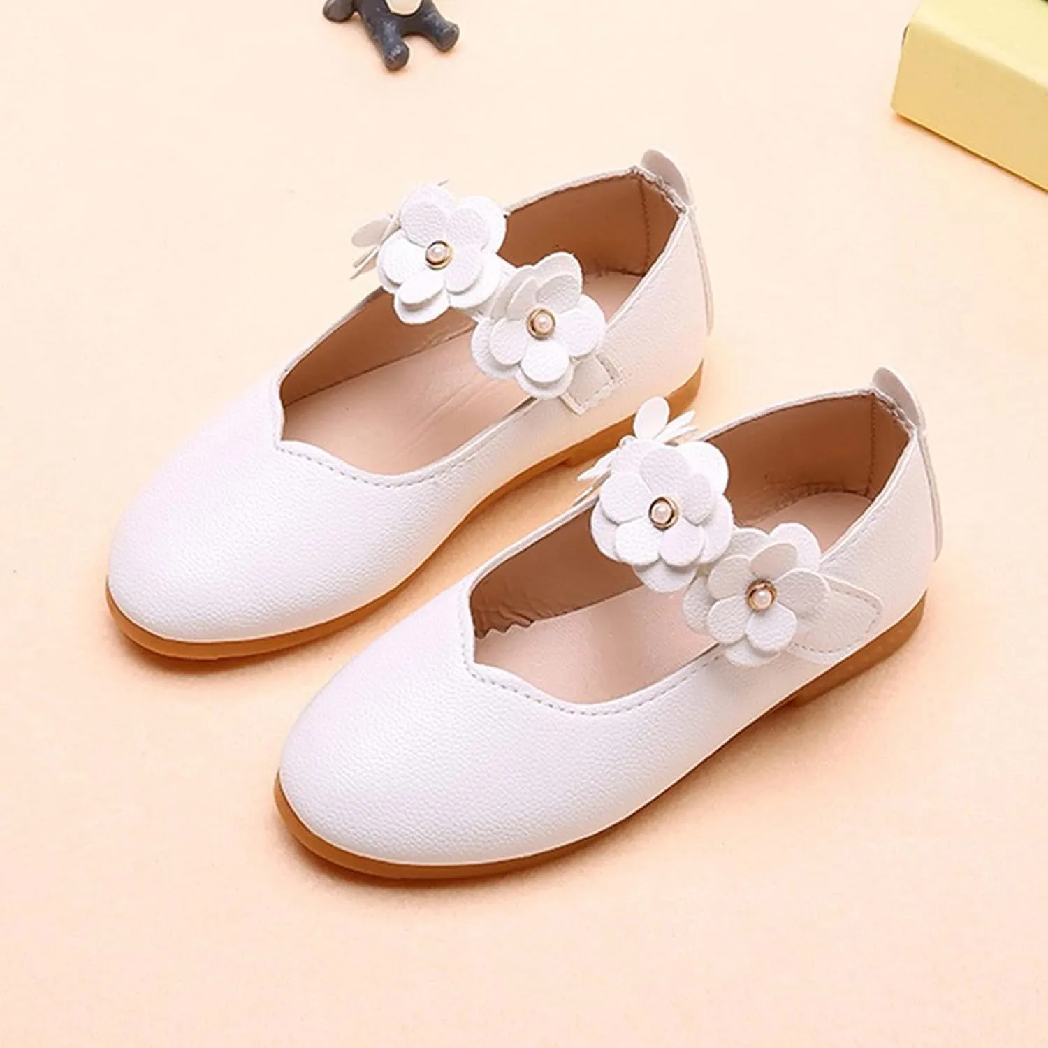 Toddler/𝐋ittle Kids Girl's 𝐀ngela Dress Mary Jane Ballet 𝐅lats Flower Girls' Wedding Party Ballerina Dance Shoes