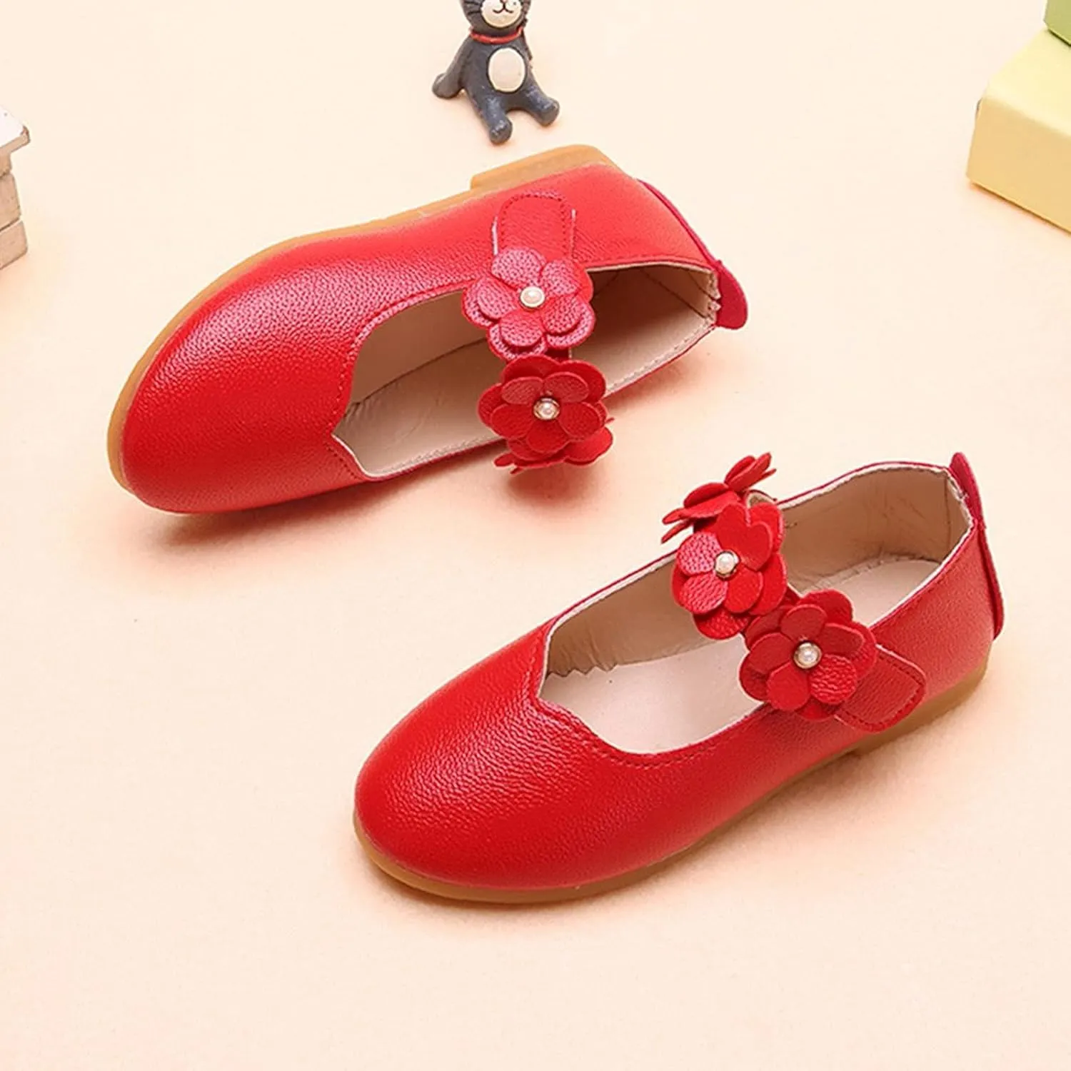 Toddler/𝐋ittle Kids Girl's 𝐀ngela Dress Mary Jane Ballet 𝐅lats Flower Girls' Wedding Party Ballerina Dance Shoes