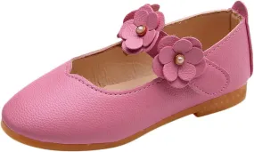 Toddler/𝐋ittle Kids Girl's 𝐀ngela Dress Mary Jane Ballet 𝐅lats Flower Girls' Wedding Party Ballerina Dance Shoes