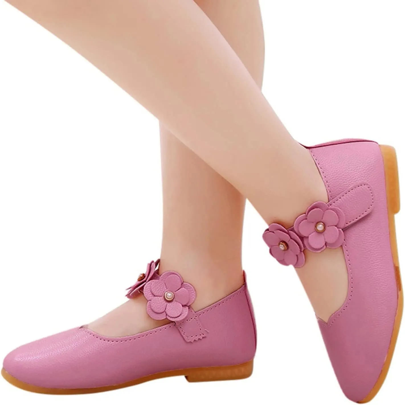 Toddler/𝐋ittle Kids Girl's 𝐀ngela Dress Mary Jane Ballet 𝐅lats Flower Girls' Wedding Party Ballerina Dance Shoes