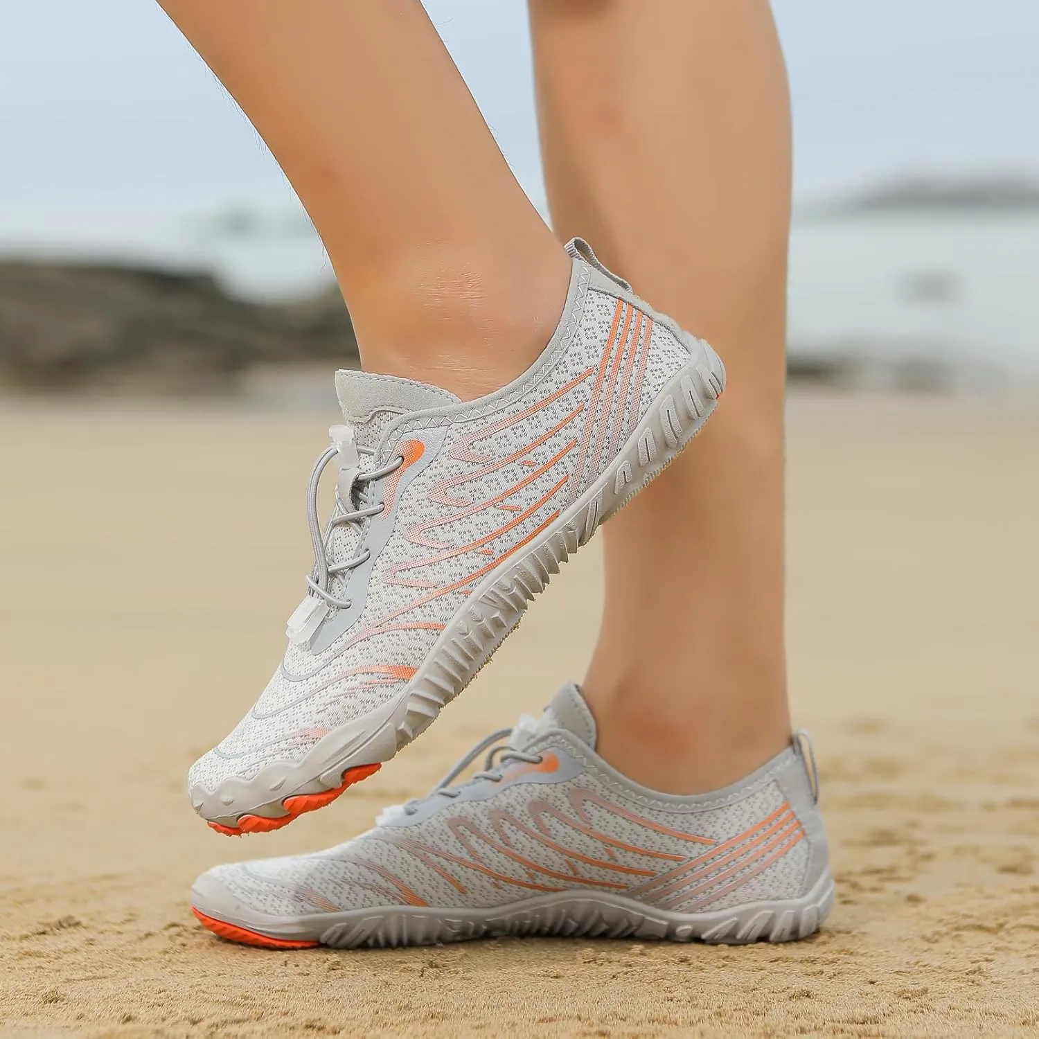 Water Shoes for Women Men, Unisex Quick Dry Aqua Shoes for Beach Pool Swim Swimming, Hike Barefoot Grounded Footwear, Non Slip Wide Toe Box Sneakers for Hiking Walking Workout Running Trekking