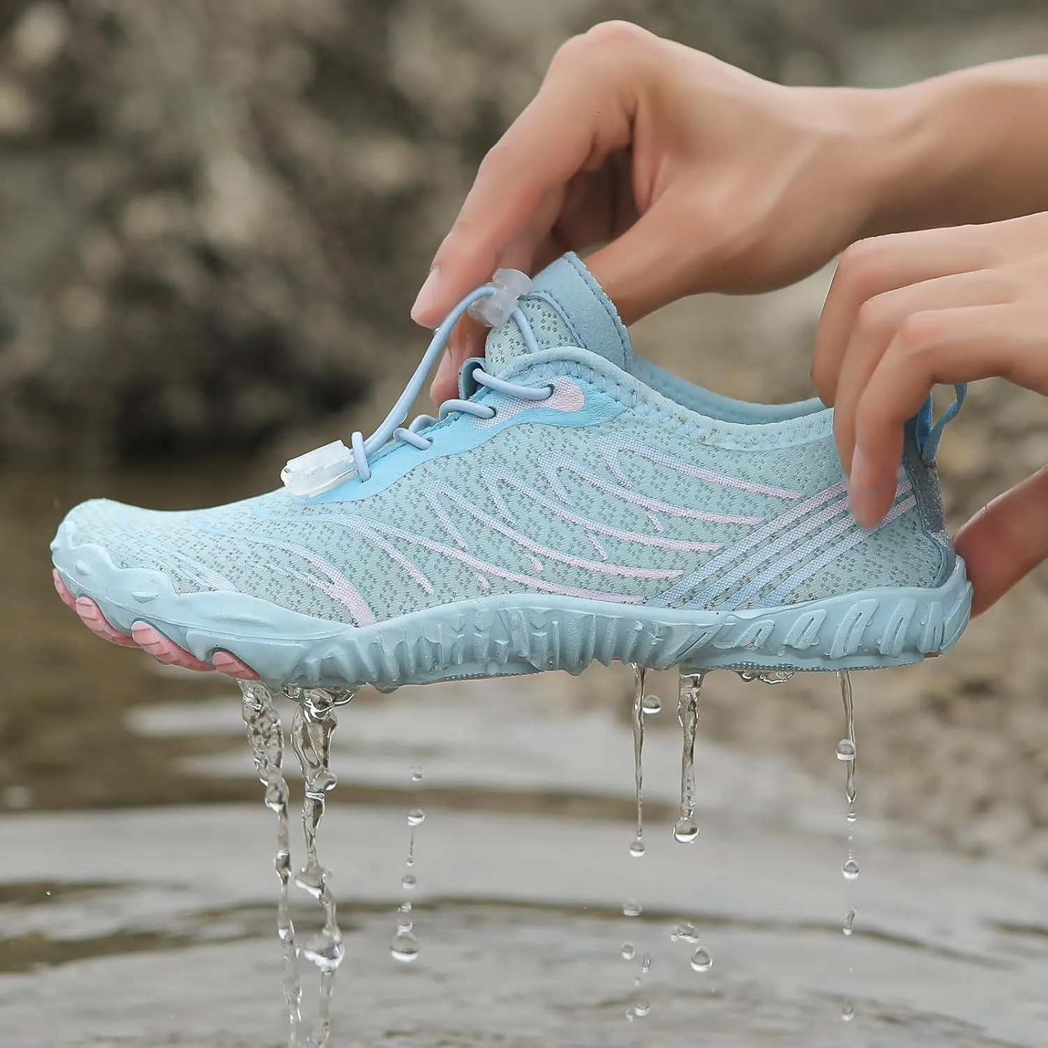 Water Shoes for Women Men, Unisex Quick Dry Aqua Shoes for Beach Pool Swim Swimming, Hike Barefoot Grounded Footwear, Non Slip Wide Toe Box Sneakers for Hiking Walking Workout Running Trekking