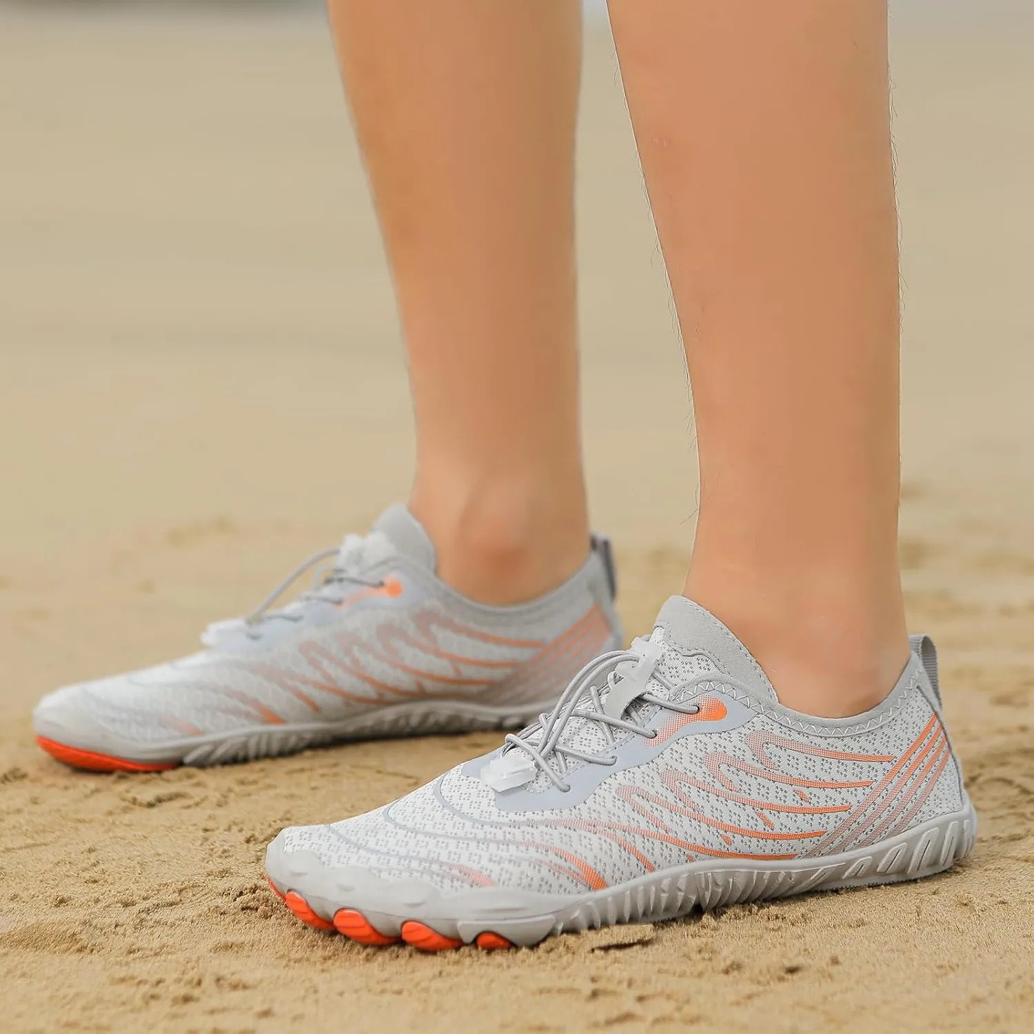 Water Shoes for Women Men, Unisex Quick Dry Aqua Shoes for Beach Pool Swim Swimming, Hike Barefoot Grounded Footwear, Non Slip Wide Toe Box Sneakers for Hiking Walking Workout Running Trekking