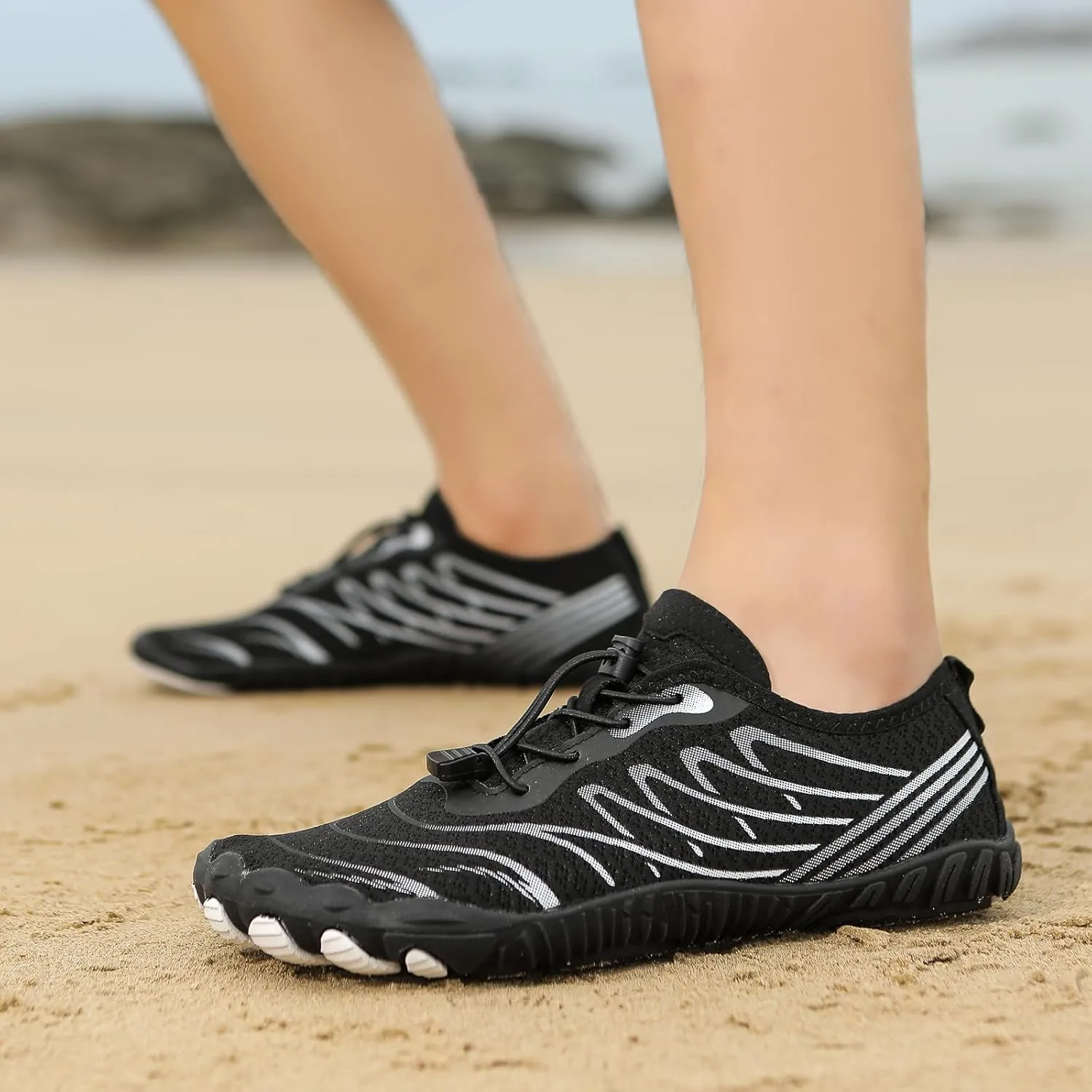 Water Shoes for Women Men, Unisex Quick Dry Aqua Shoes for Beach Pool Swim Swimming, Hike Barefoot Grounded Footwear, Non Slip Wide Toe Box Sneakers for Hiking Walking Workout Running Trekking