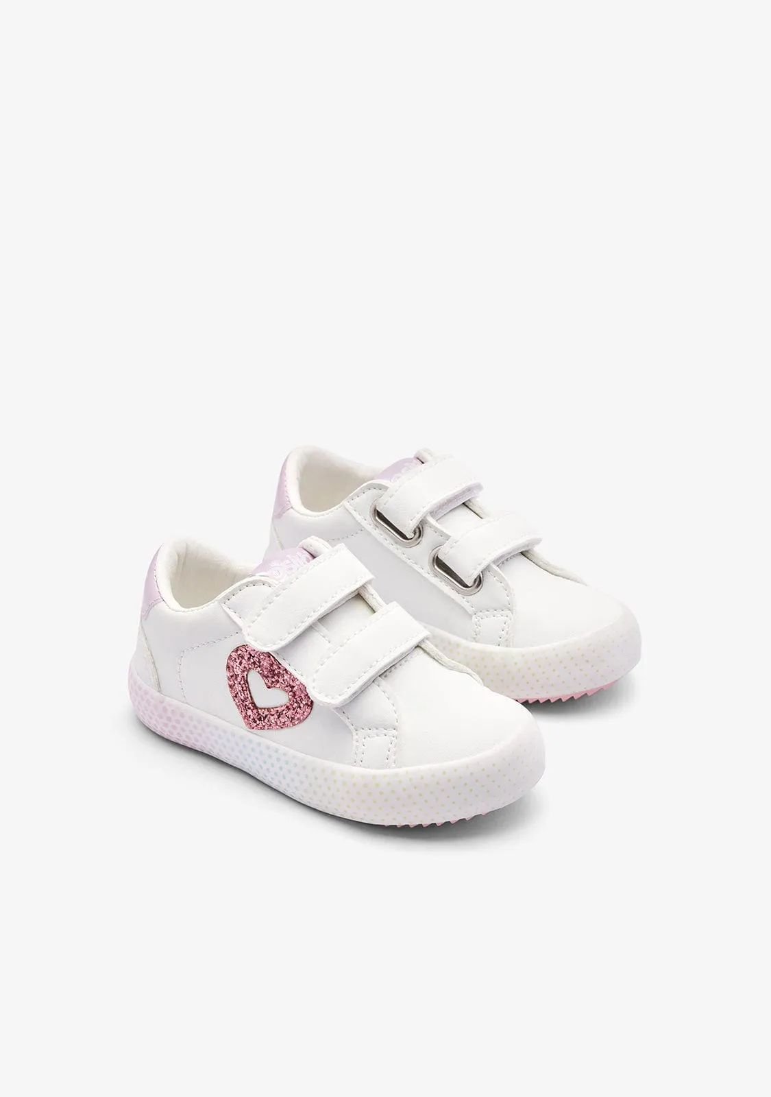 White / Multi Heart Low Sneakers