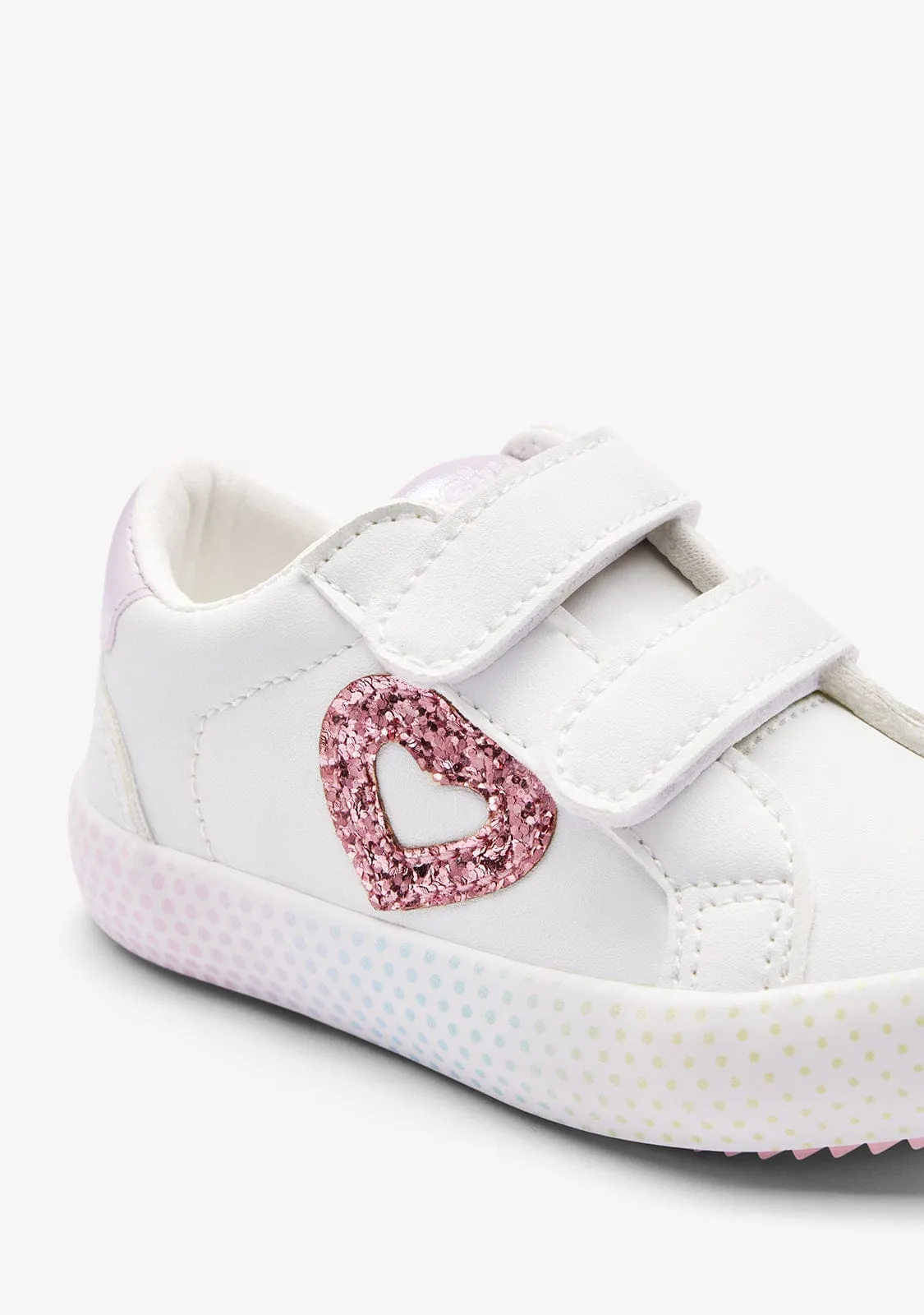White / Multi Heart Low Sneakers