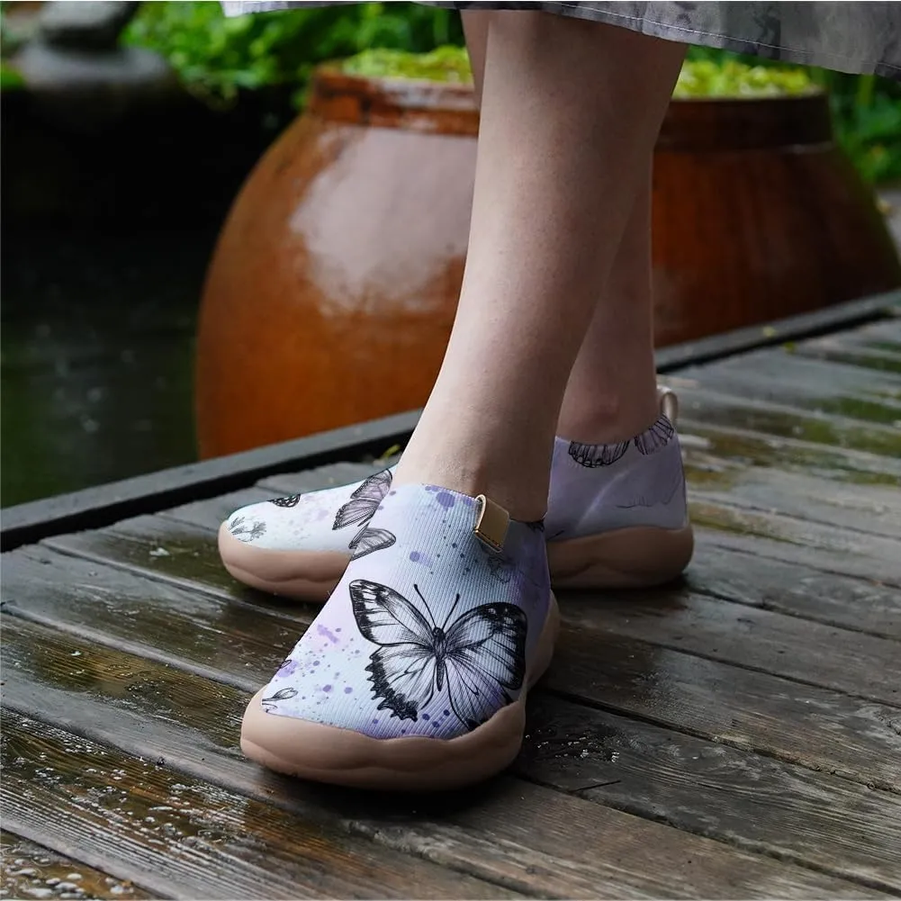 Women's Butterfly Artistic Loafers Slip On Shoes Lightweight Comfortable Casual Travel Footwear