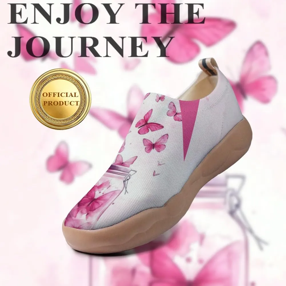 Women's Butterfly Artistic Loafers Slip On Shoes Lightweight Comfortable Casual Travel Footwear