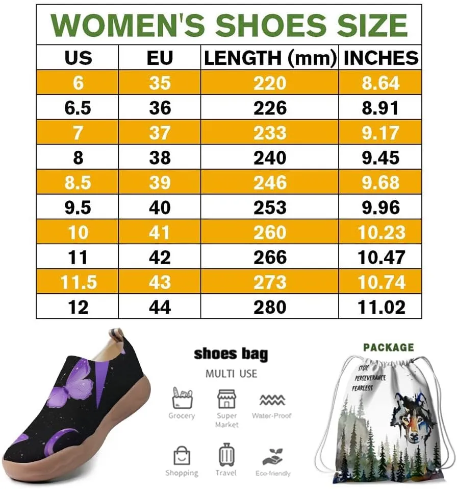 Women's Butterfly Artistic Loafers Slip On Shoes Lightweight Comfortable Casual Travel Footwear