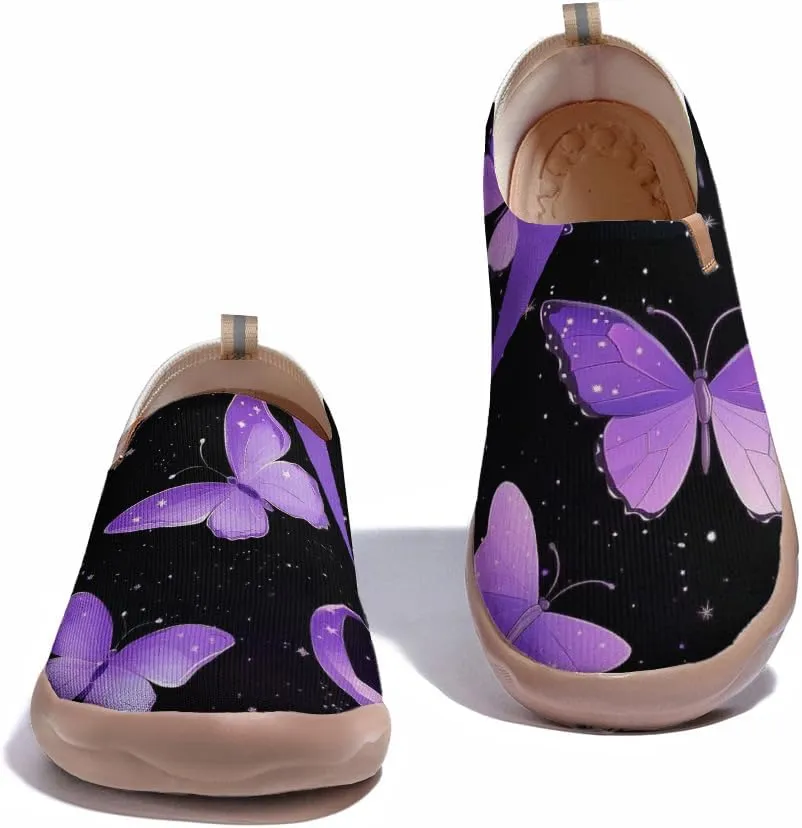 Women's Butterfly Artistic Loafers Slip On Shoes Lightweight Comfortable Casual Travel Footwear