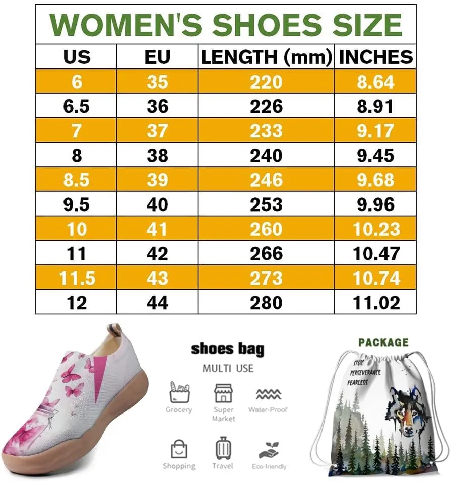 Women's Butterfly Artistic Loafers Slip On Shoes Lightweight Comfortable Casual Travel Footwear
