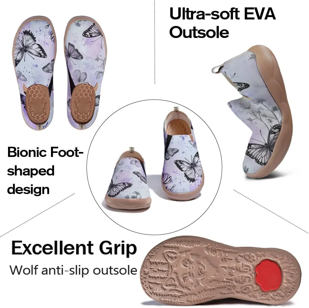 Women's Butterfly Artistic Loafers Slip On Shoes Lightweight Comfortable Casual Travel Footwear