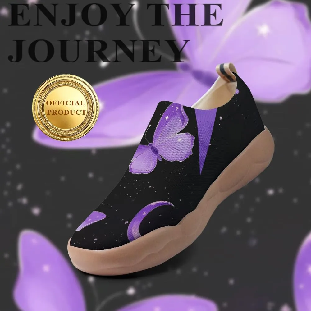 Women's Butterfly Artistic Loafers Slip On Shoes Lightweight Comfortable Casual Travel Footwear