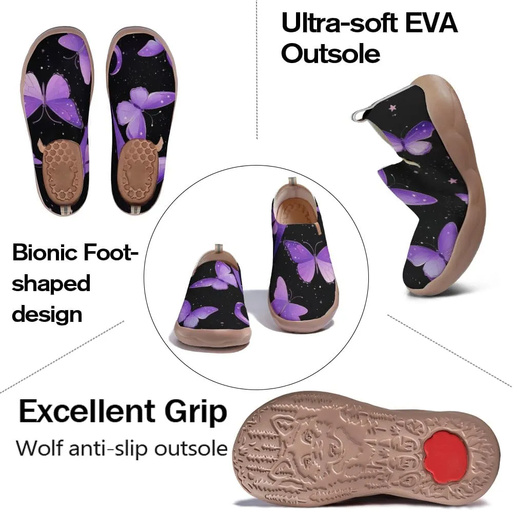 Women's Butterfly Artistic Loafers Slip On Shoes Lightweight Comfortable Casual Travel Footwear