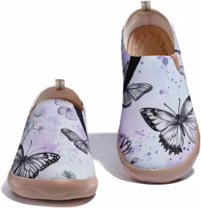 Women's Butterfly Artistic Loafers Slip On Shoes Lightweight Comfortable Casual Travel Footwear