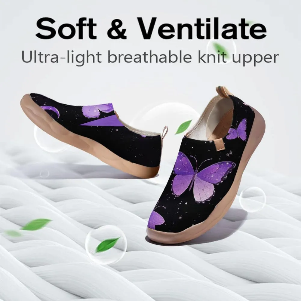 Women's Butterfly Artistic Loafers Slip On Shoes Lightweight Comfortable Casual Travel Footwear