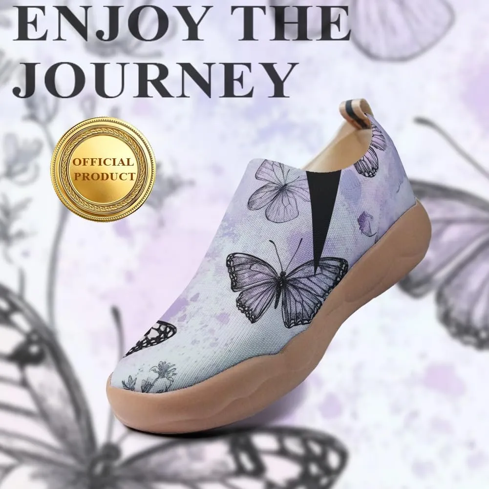 Women's Butterfly Artistic Loafers Slip On Shoes Lightweight Comfortable Casual Travel Footwear
