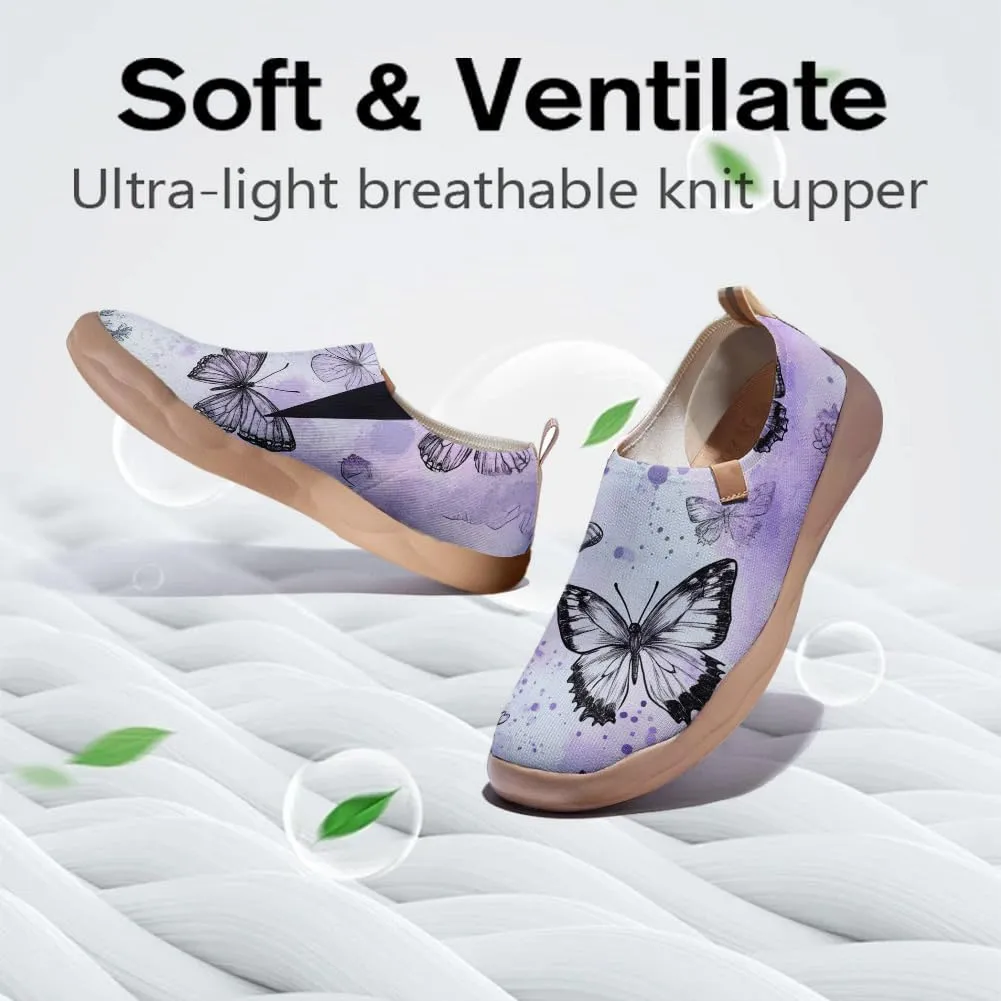Women's Butterfly Artistic Loafers Slip On Shoes Lightweight Comfortable Casual Travel Footwear