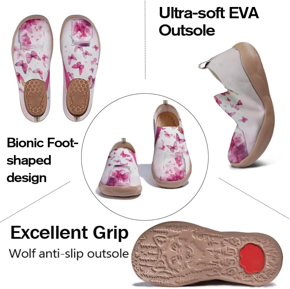 Women's Butterfly Artistic Loafers Slip On Shoes Lightweight Comfortable Casual Travel Footwear
