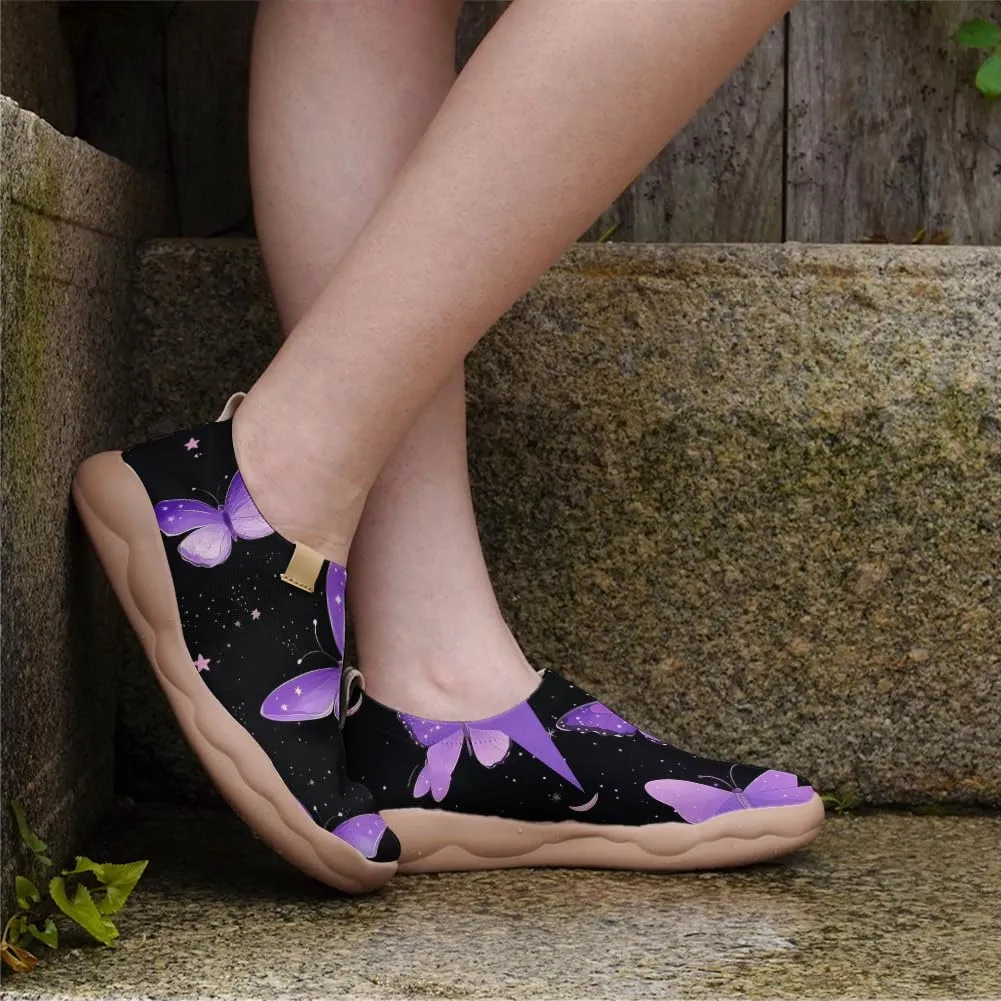 Women's Butterfly Artistic Loafers Slip On Shoes Lightweight Comfortable Casual Travel Footwear