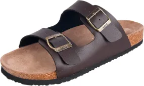 Women's Comfort Slides for Women Cow Suede Cork Footbed Sandals with Adjustable Strap Buckle Open Toe Beach Sandals